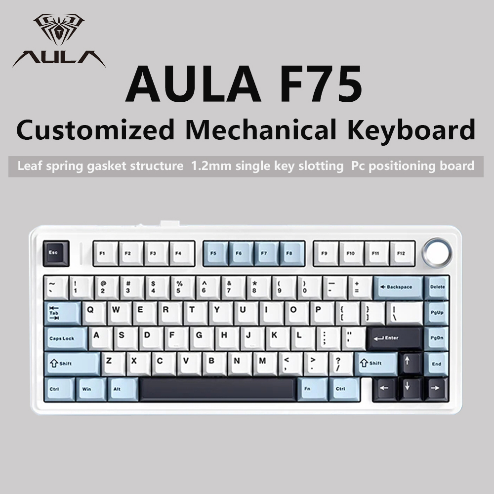 Keyboard Gaming Blue Switch - AULA F75 2,4G Беспроводная/Bluetooth/проводная игровая механическая