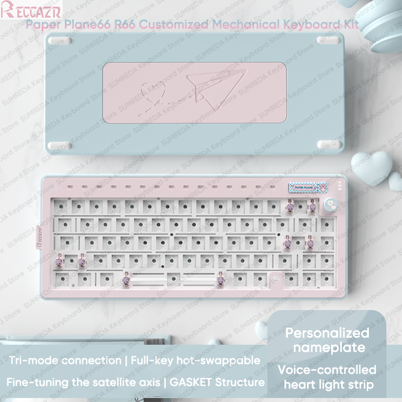 RECCAZR R66 Paper Plane66 Комп – обзор и цена Gaming Keyboard Hot Swappable