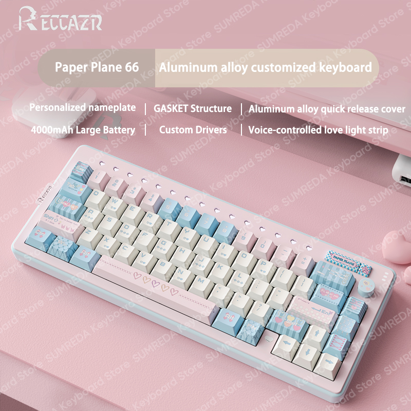 RECCAZR R66 Paper Plane66 Комп – обзор и цена Gaming Keyboard Hot Swappable