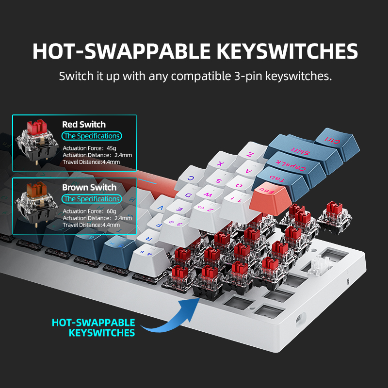 K500-B61 Мини-механическая кла – обзор и цена Keyboard Gaming Blue Switch